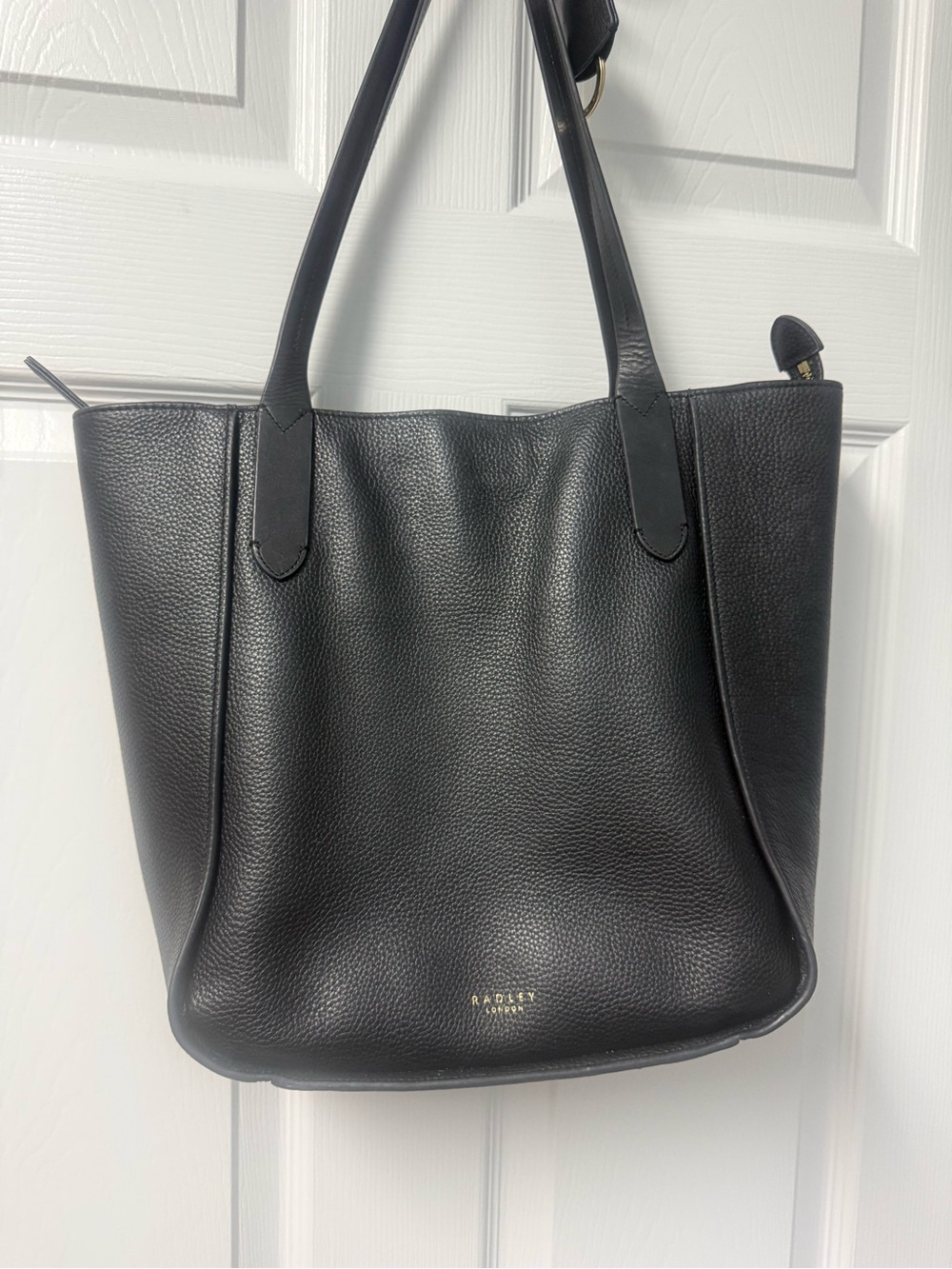 RADLEY LONDON Black Pebbled Leather Tote